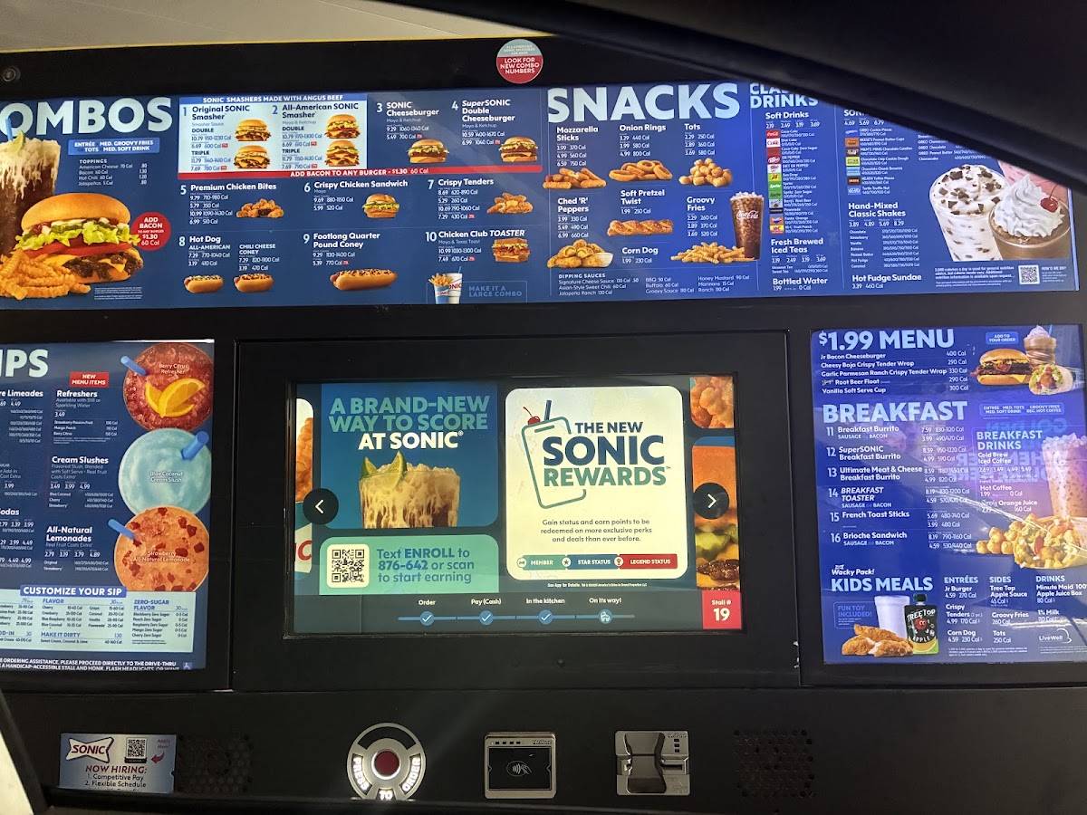 Sonic Drive-In меню