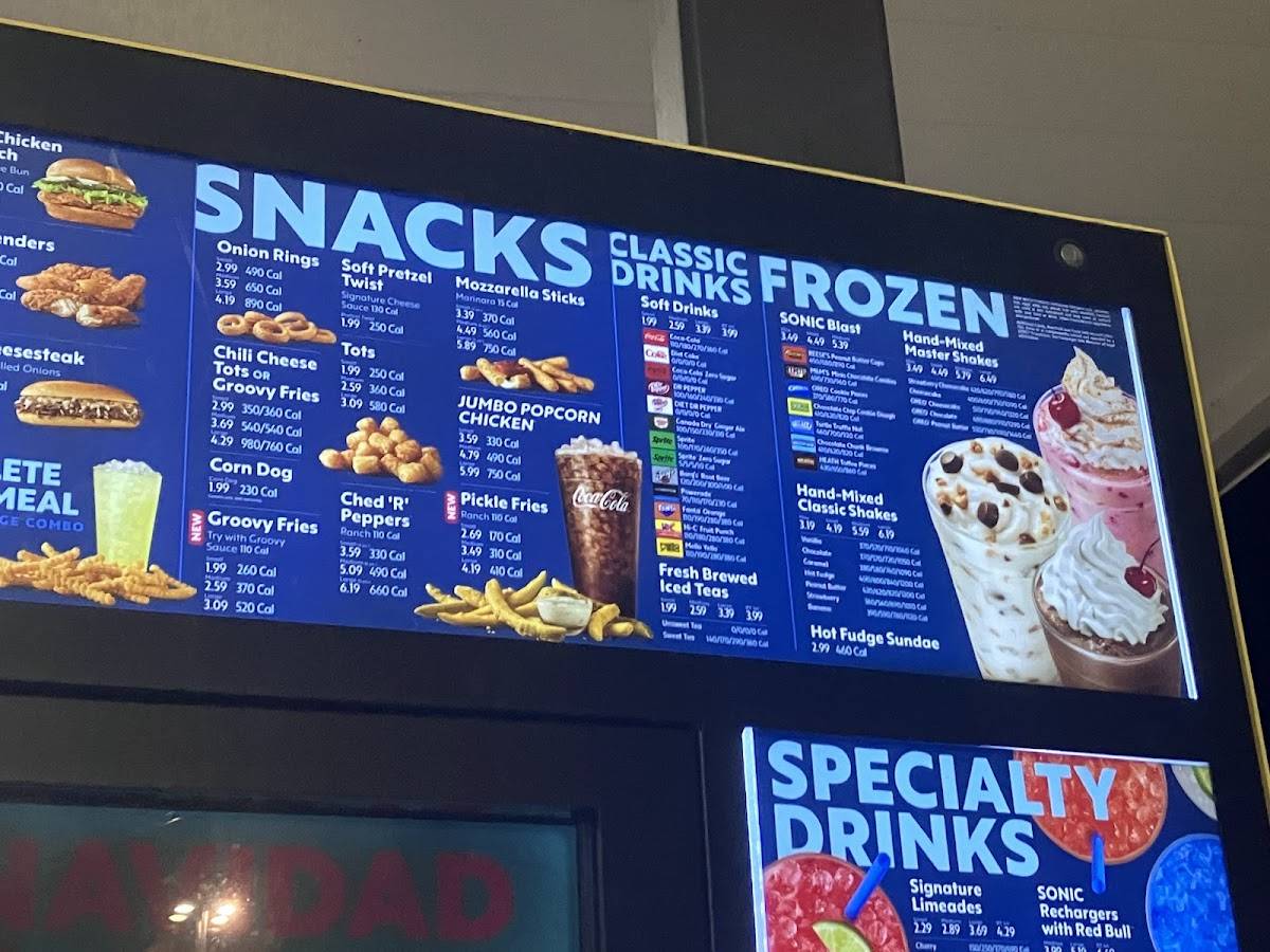 Sonic Drive-In меню