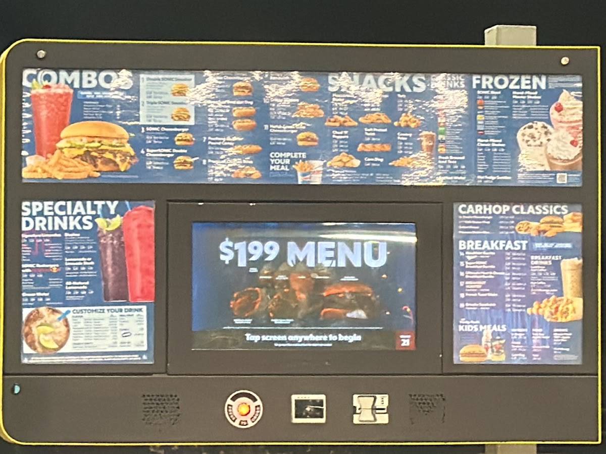 Sonic Drive-In меню