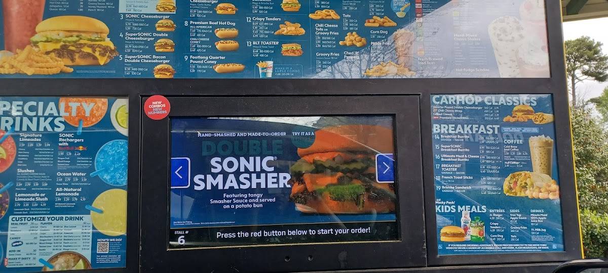 Sonic Drive-In меню