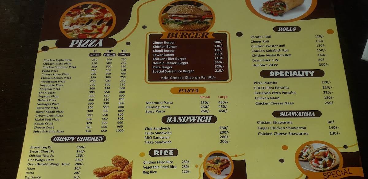 Spice n slice multan меню