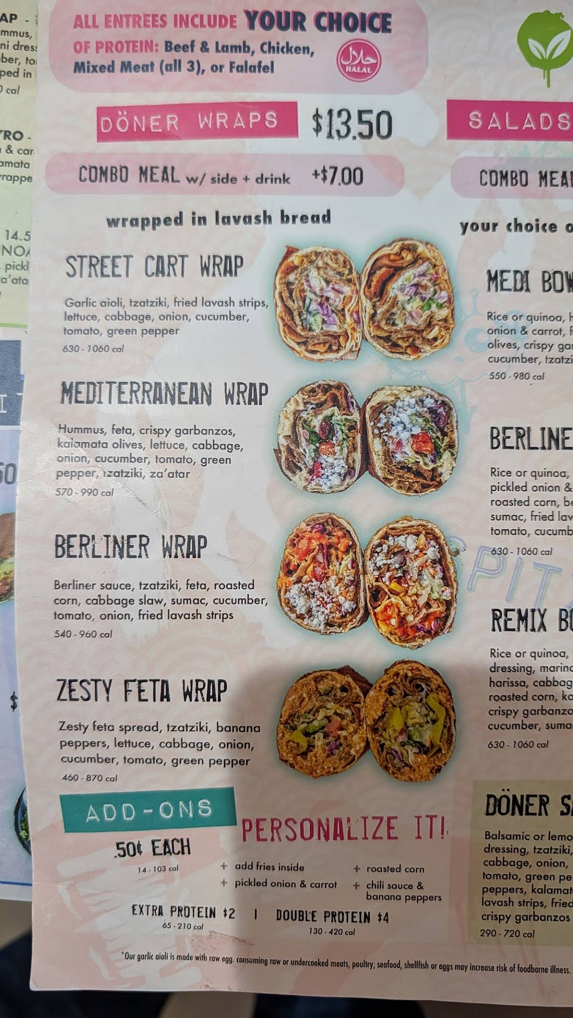 Spitz Mediterranean Street Food меню