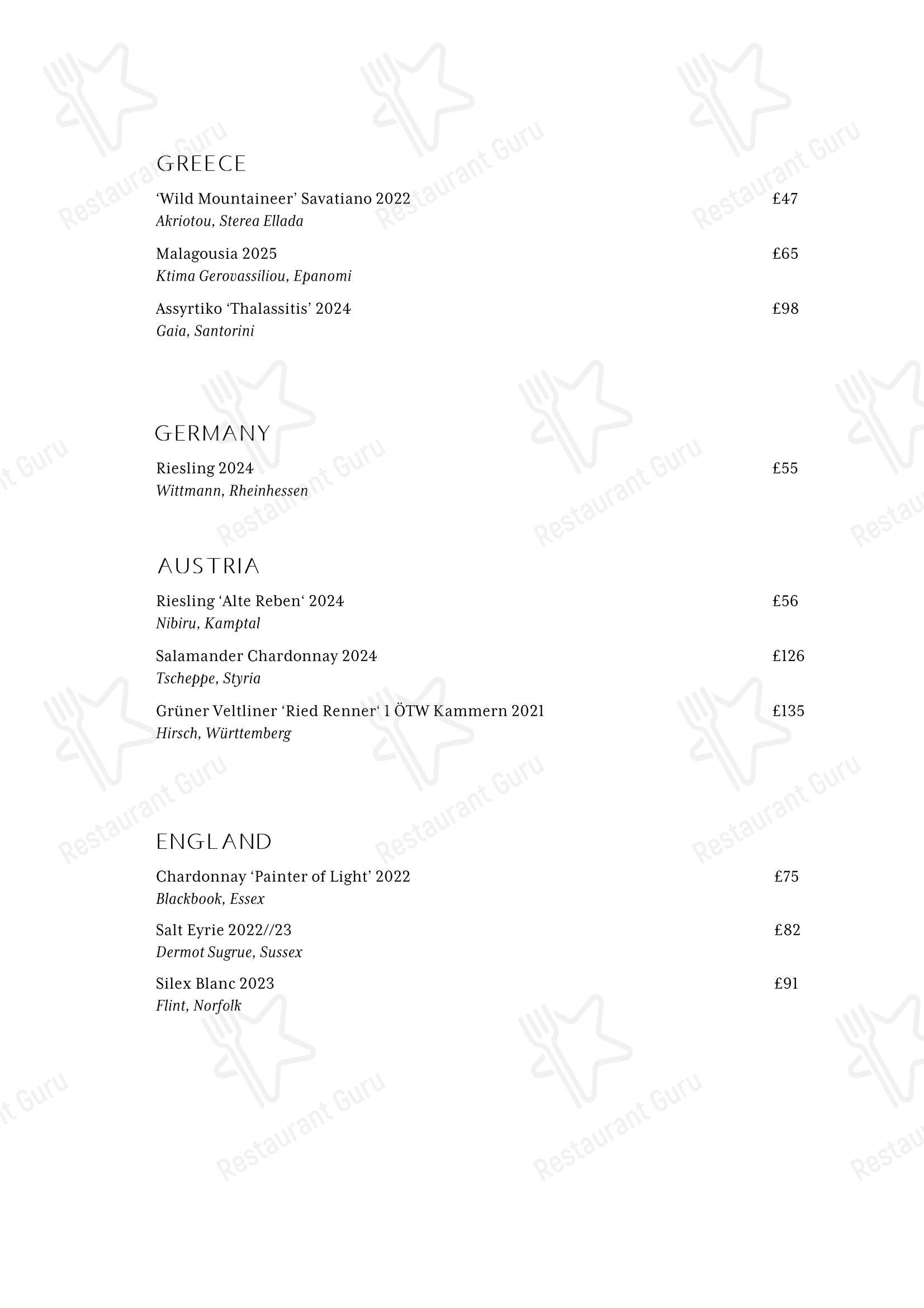 Меню ресторана Spring Restaurant - Основное меню