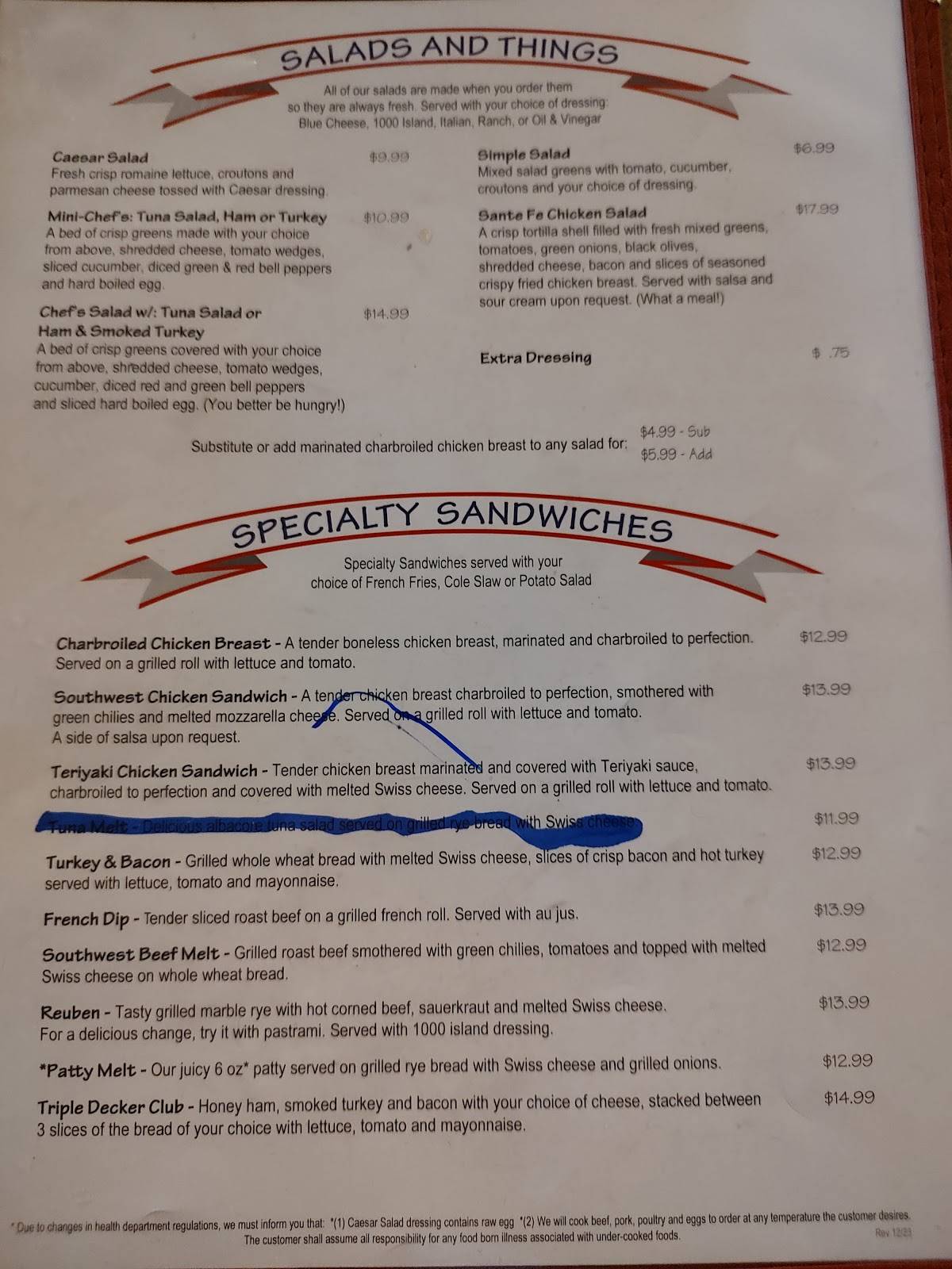 Stackers Restaurant меню