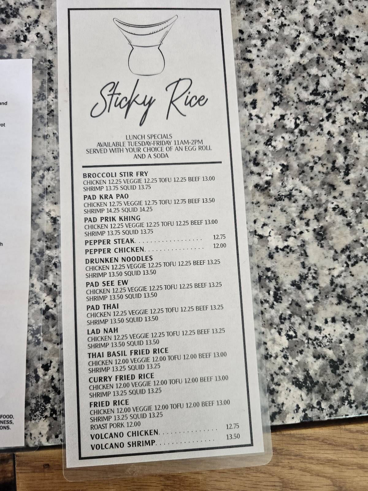 Sticky Rice Brady St меню