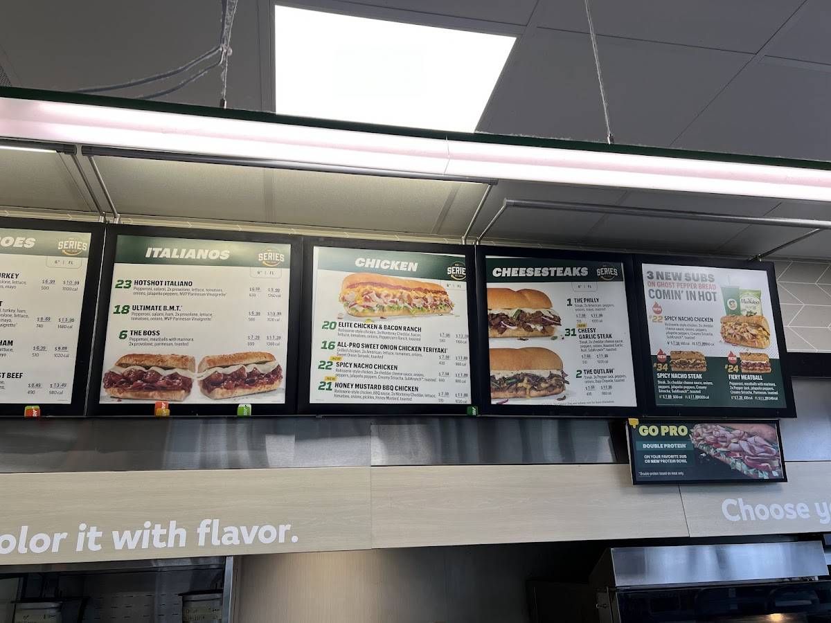 Subway меню