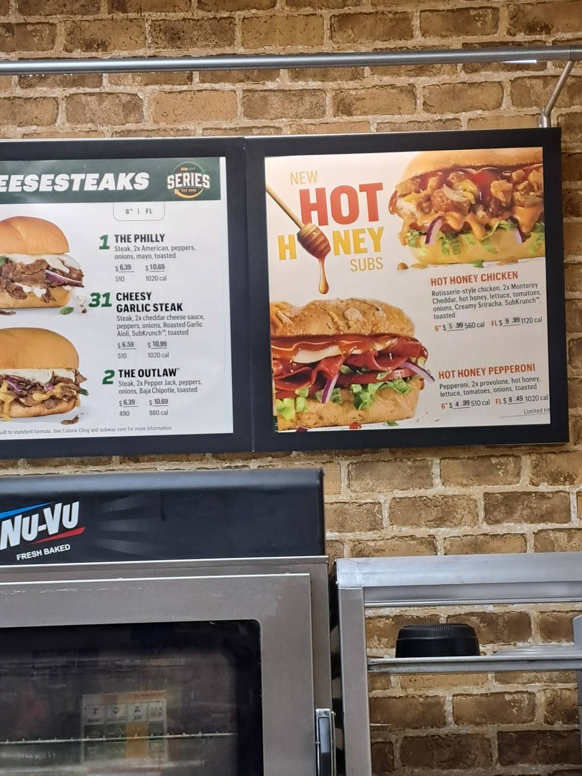 Subway меню