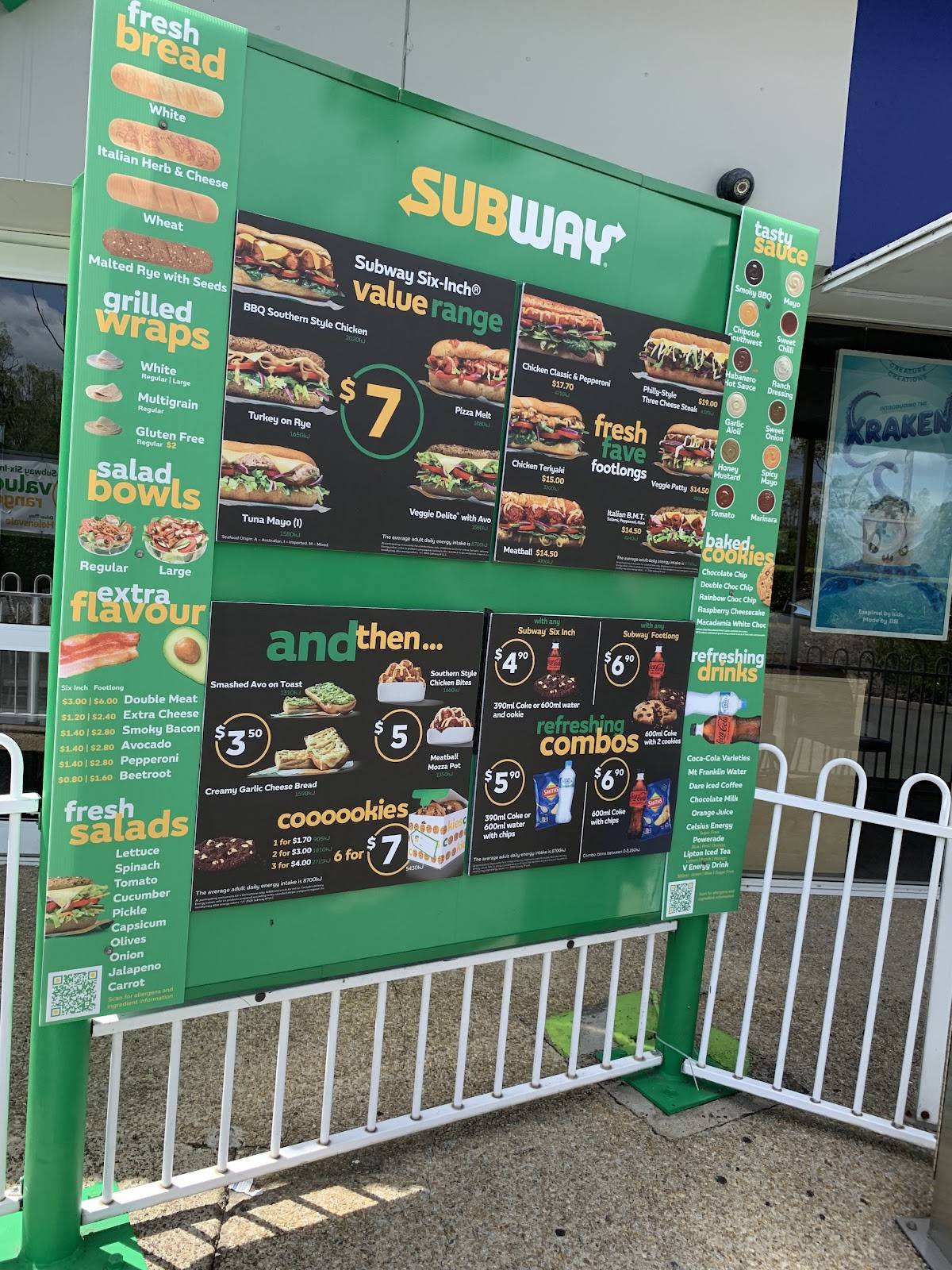 Subway Helensvale Drive Thru меню