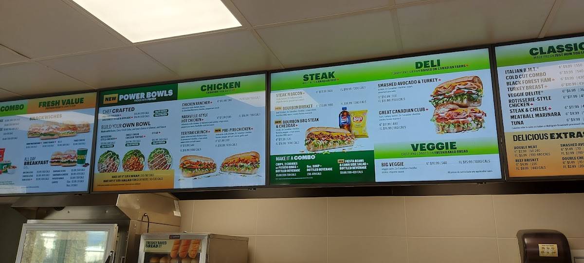 Subway меню