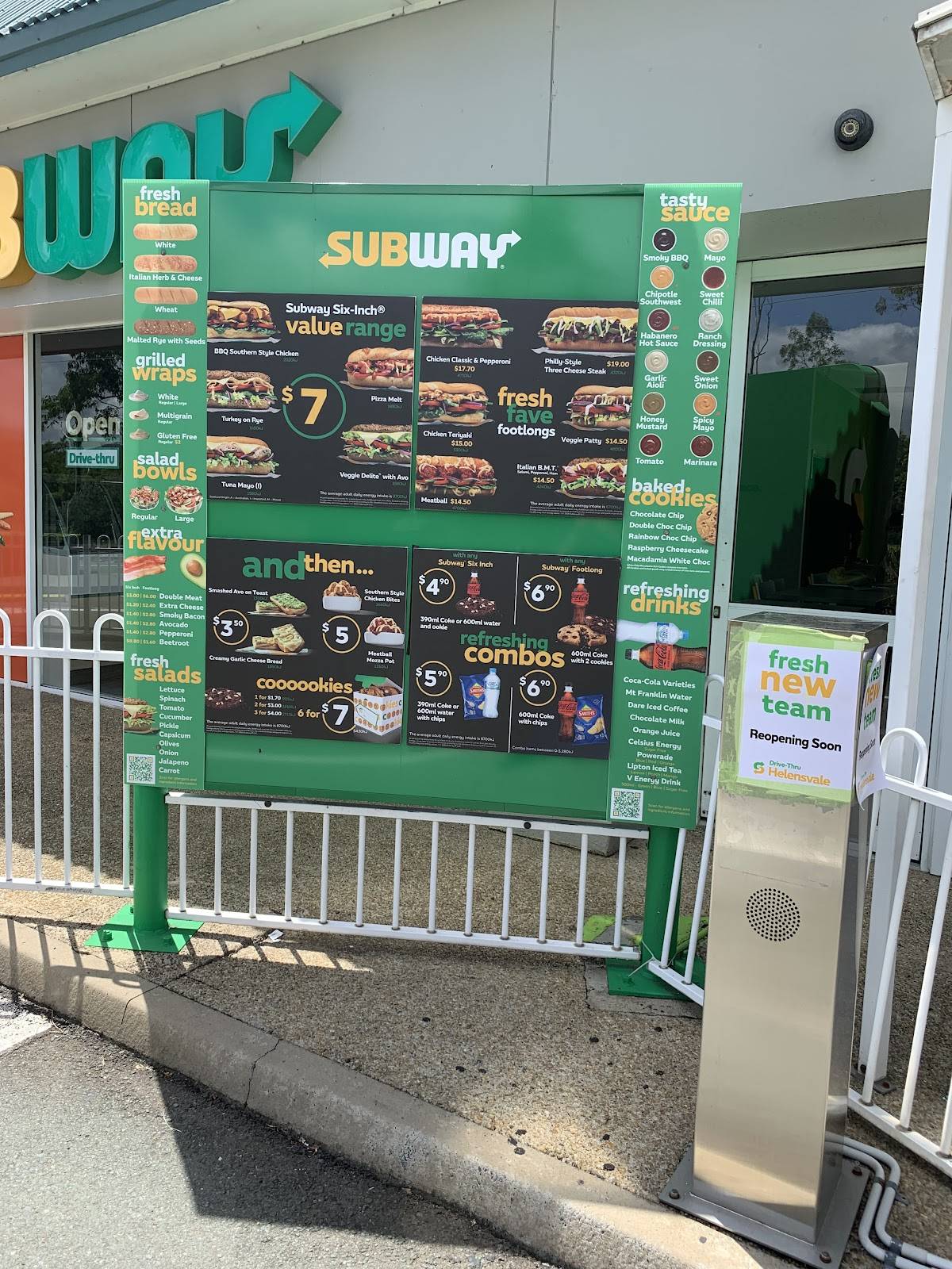 Subway Helensvale Drive Thru меню