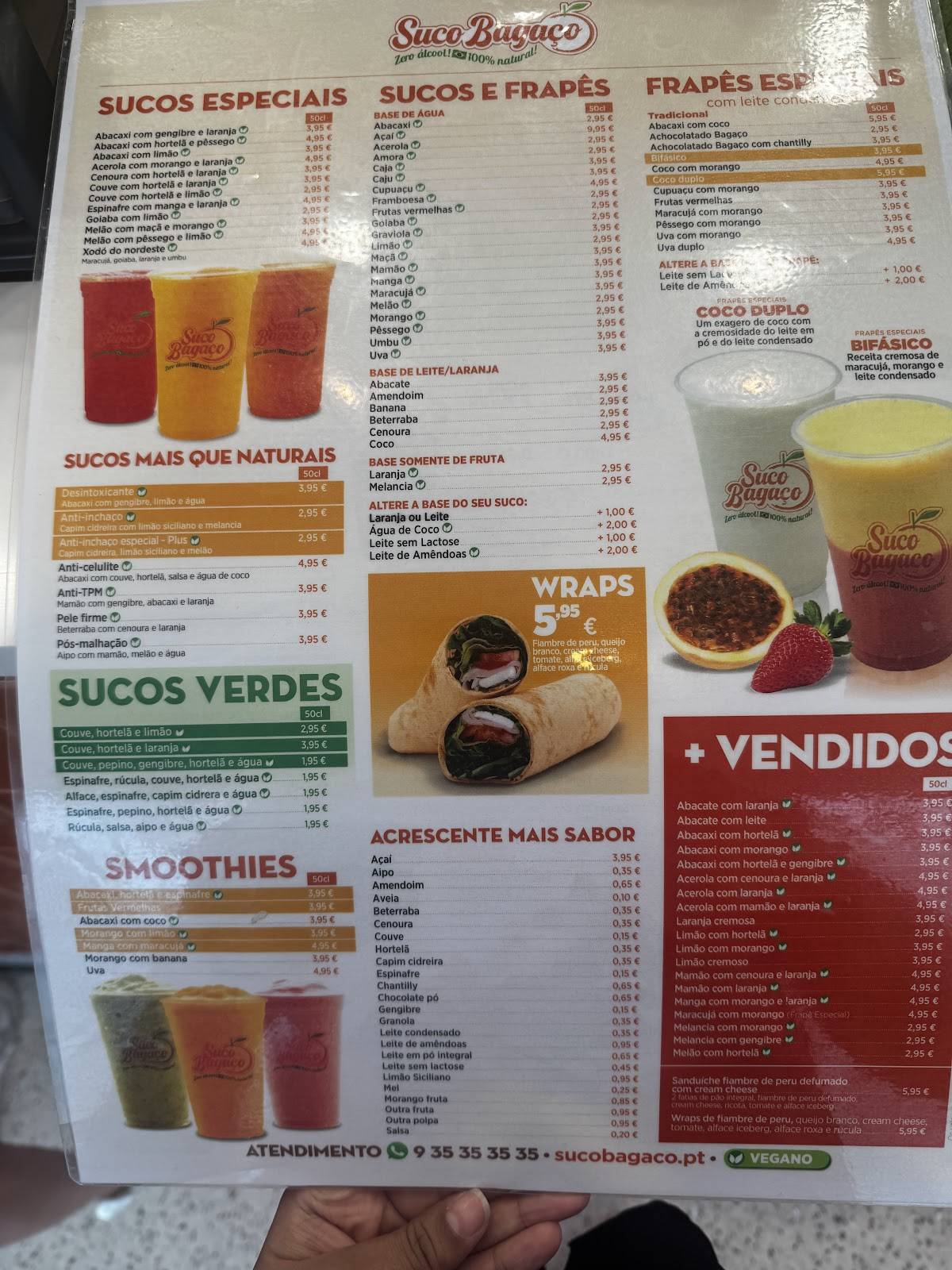 Suco Bagaço меню
