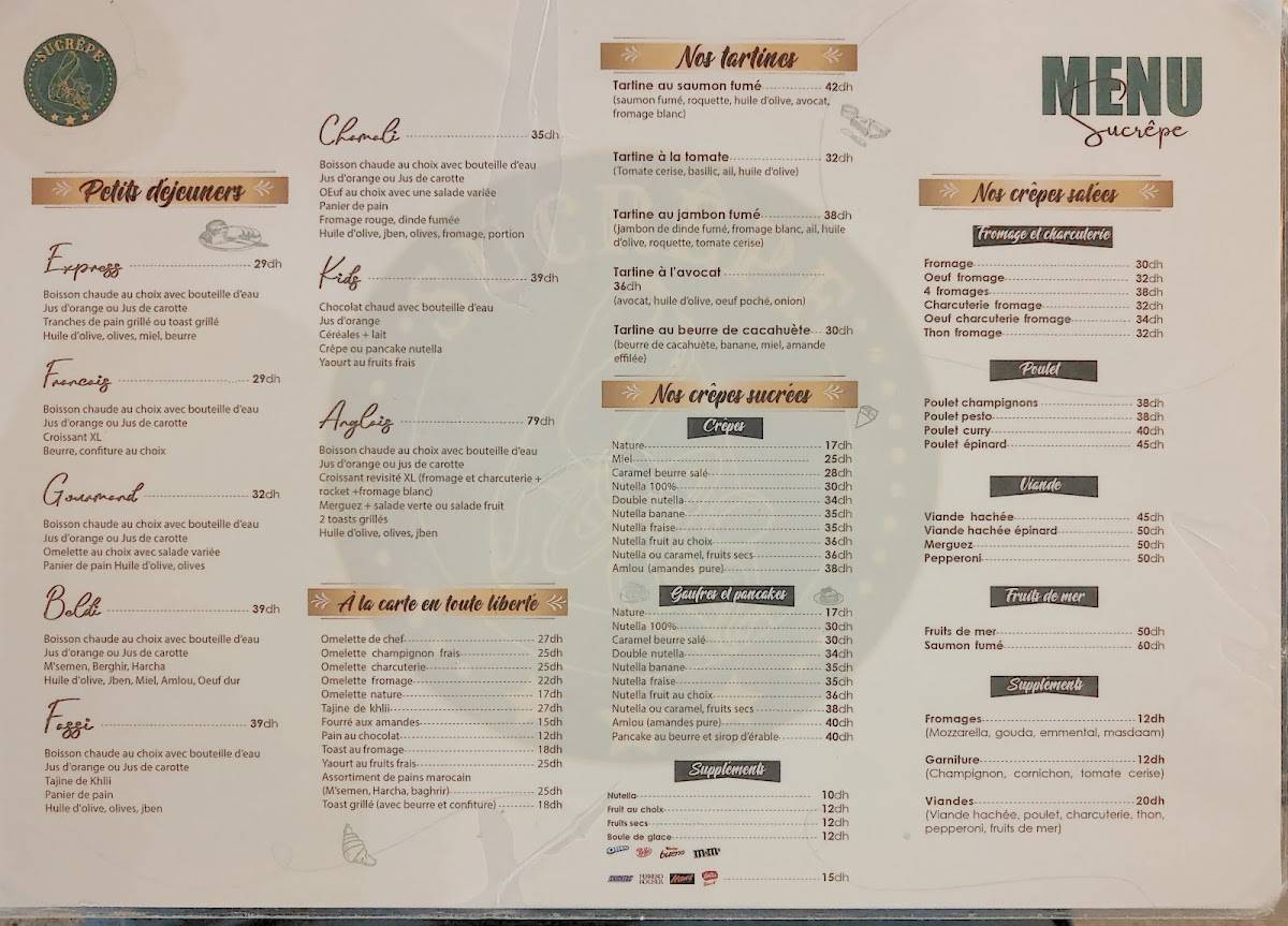 Sucrêpe меню