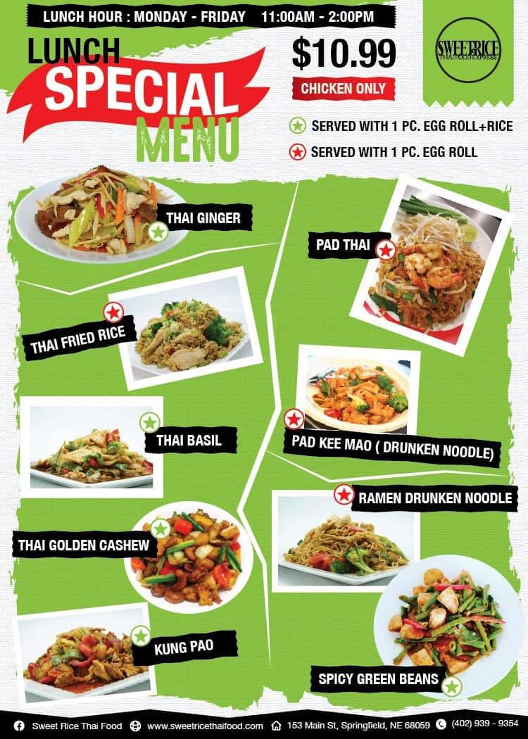 Sweet Rice Thai Food Express меню