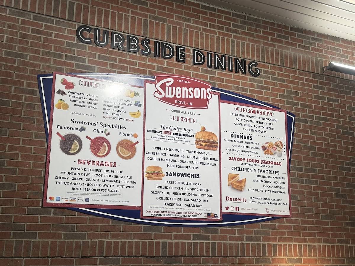 Swensons Drive-In меню