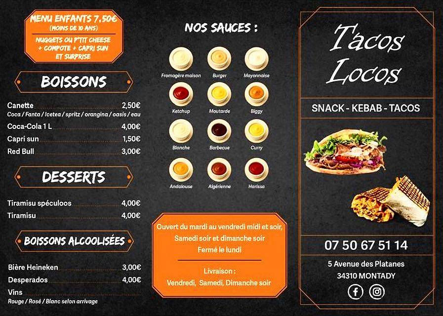 TACOS LOCOS меню