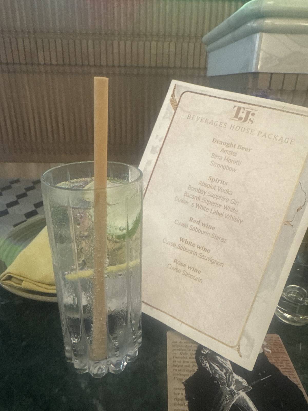 TJ’s Sports Bar JLT Dubai меню