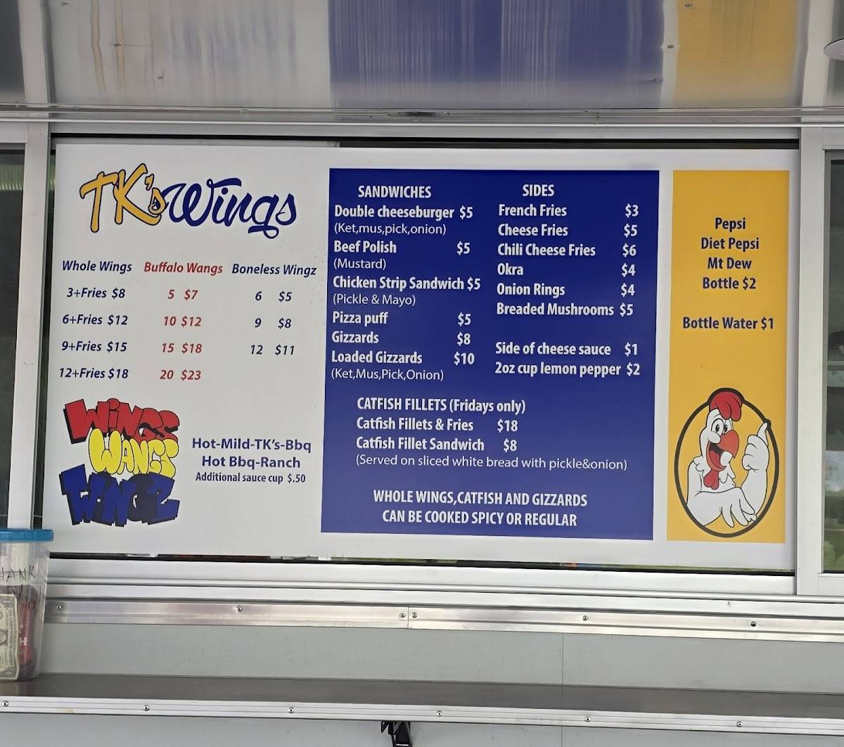 TK's Wings меню