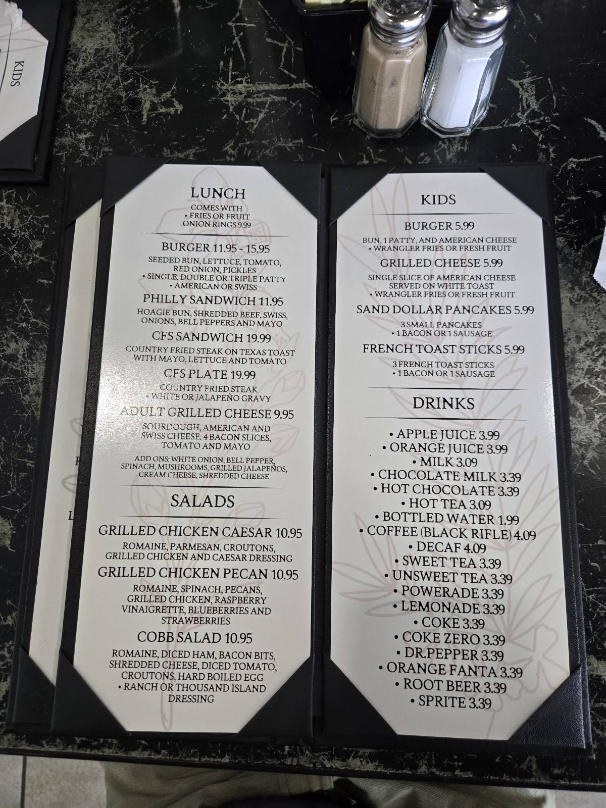 Table Cafe меню