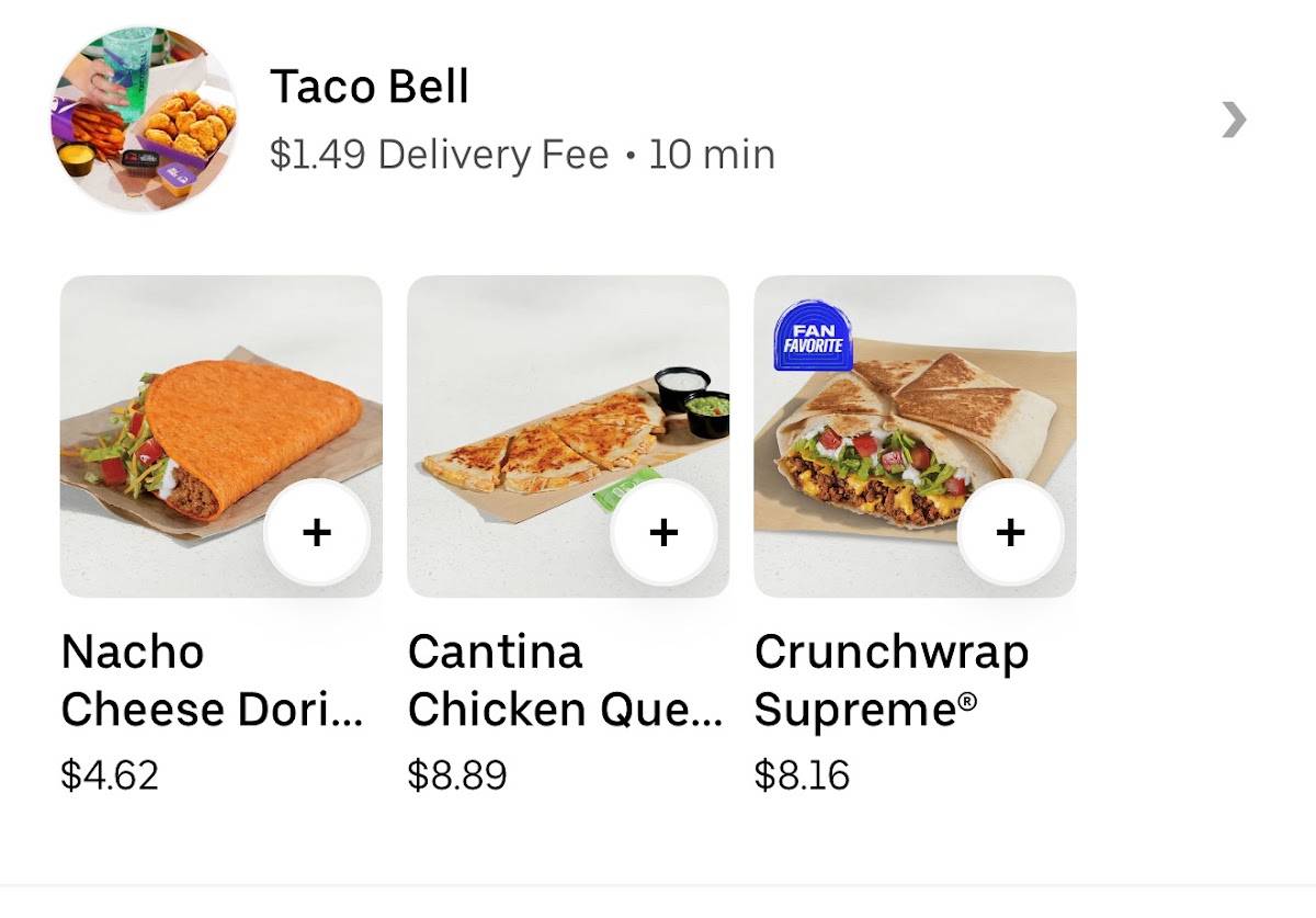 Taco Bell меню