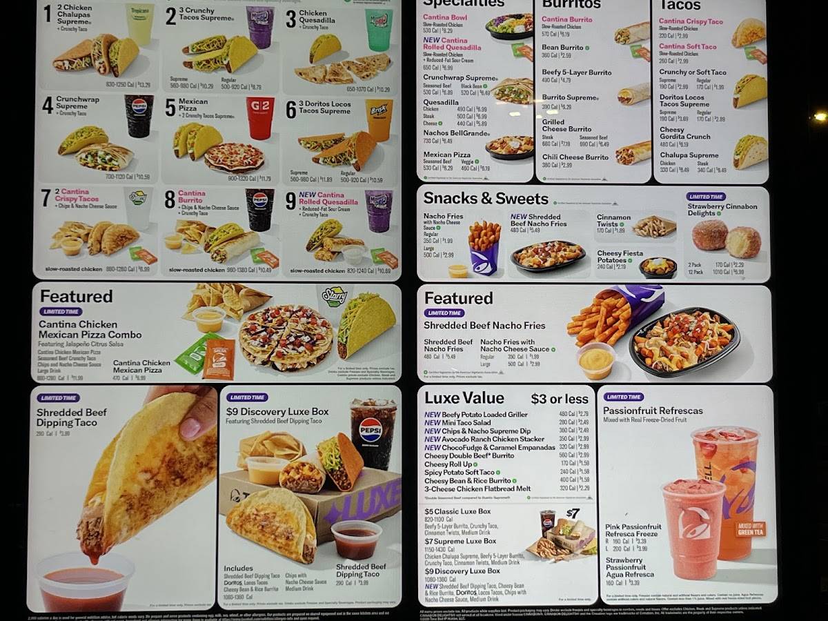 Taco Bell меню