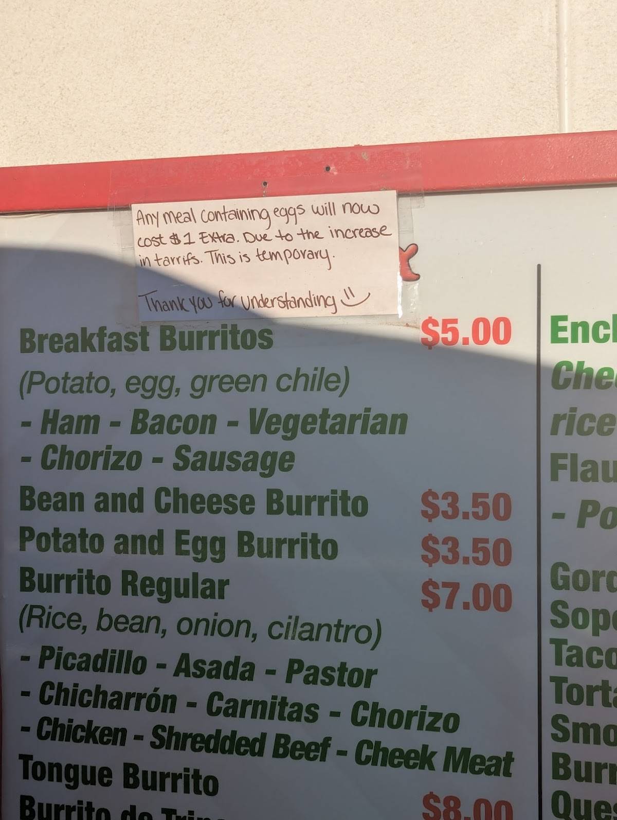 Taco Mex Y Mariscos меню