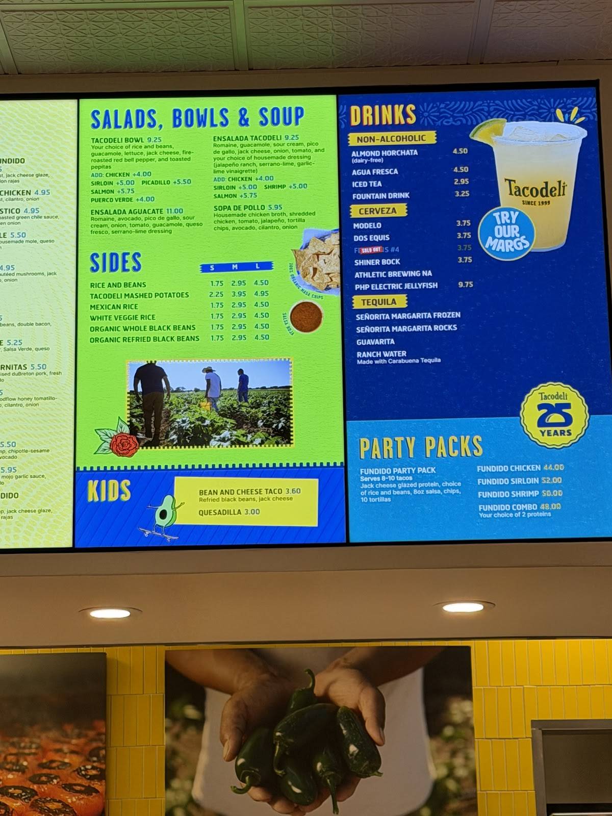 Tacodeli меню