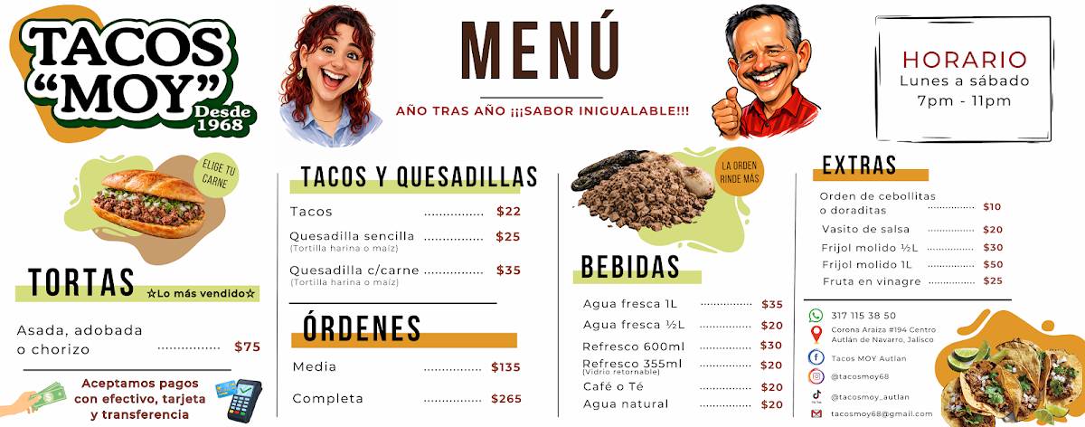 Tacos Moy меню