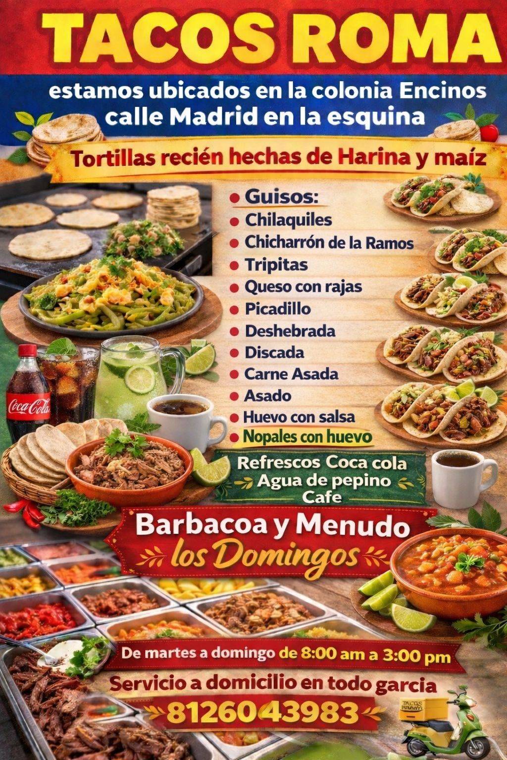 Tacos Roma меню