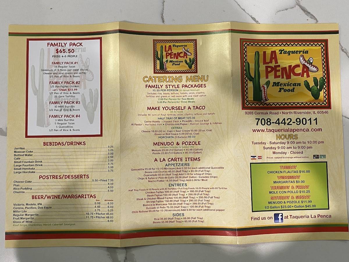 Taqueria La Penca Mexican Restaurant меню