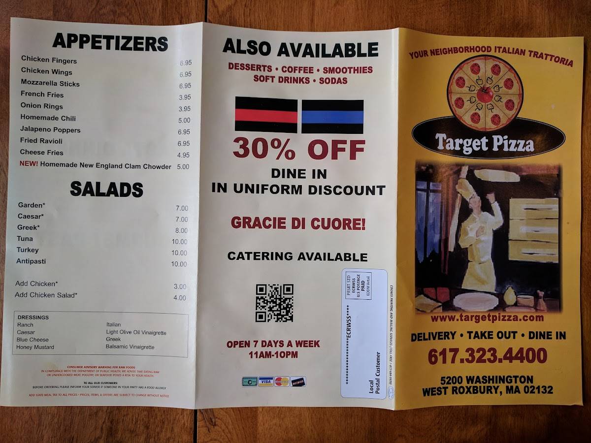 Target Pizza меню