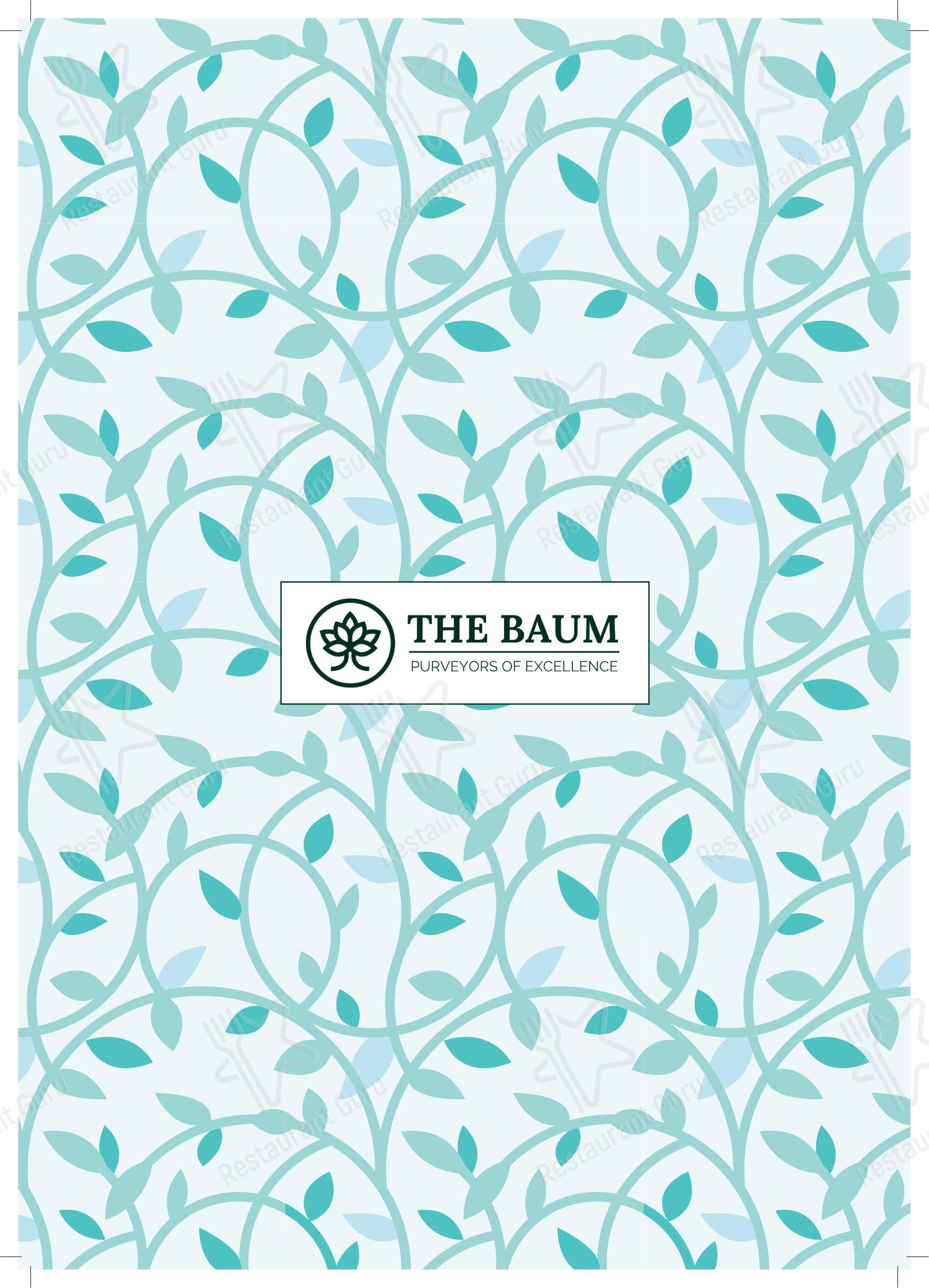 Коктейльная карта паба и бара The Baum