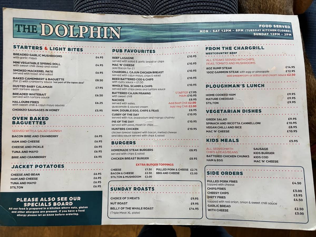 The Dolphin меню