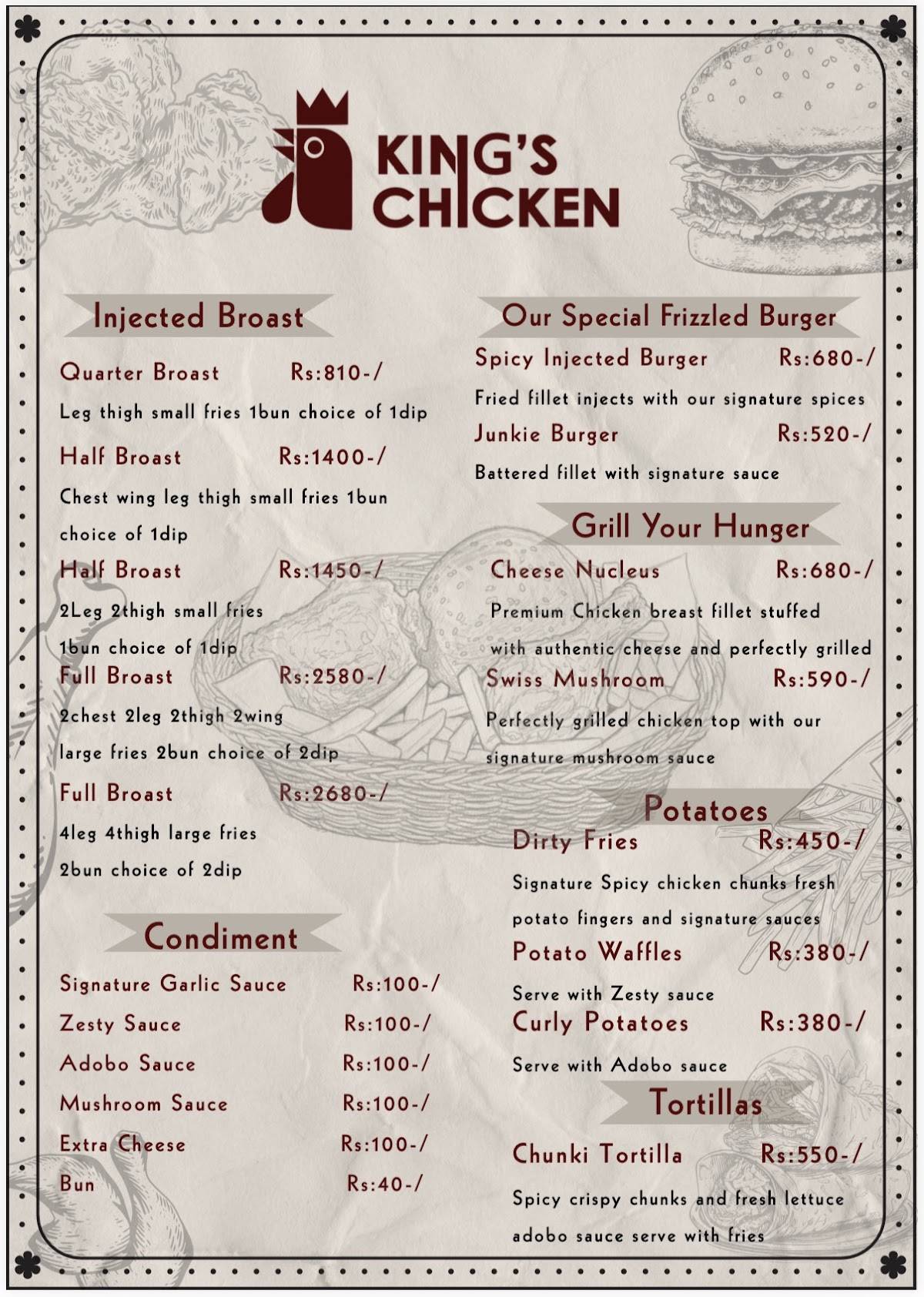 The King's Chicken меню