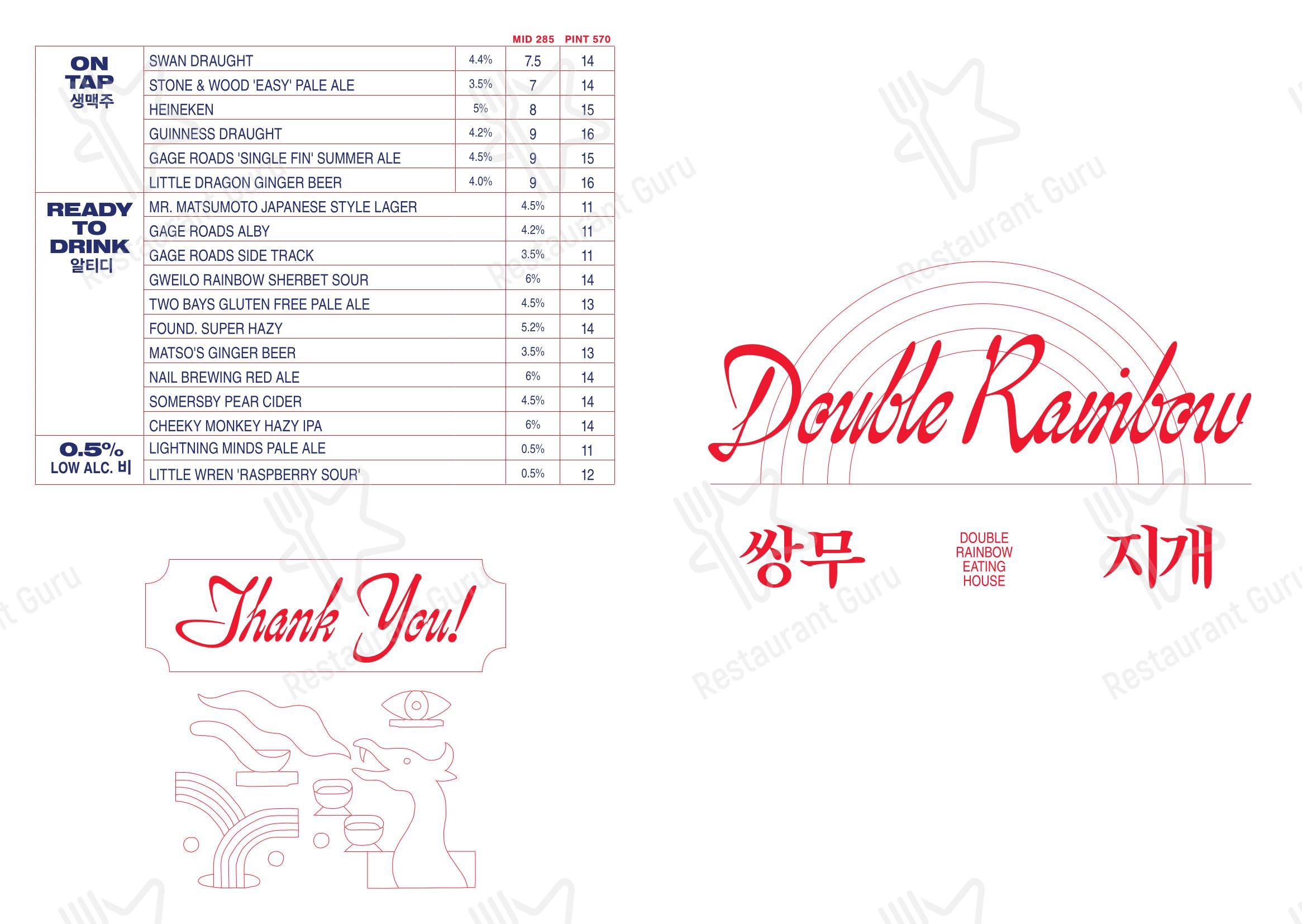 The Rechabite в Нортбридже - Lunch Menu