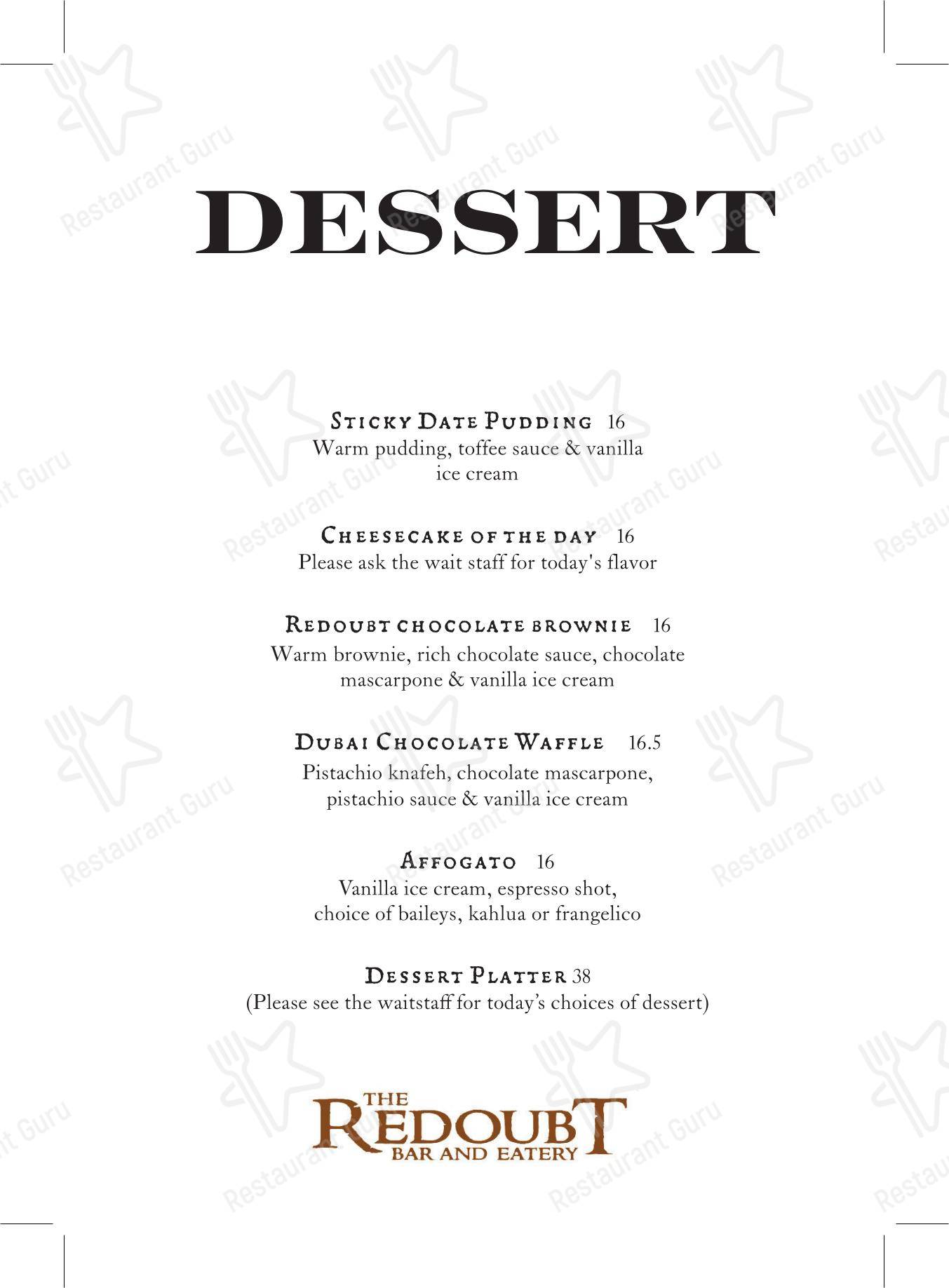 The Redoubt Bar & Eatery Te Awamutu в Тех-Авамуту - Ночное меню