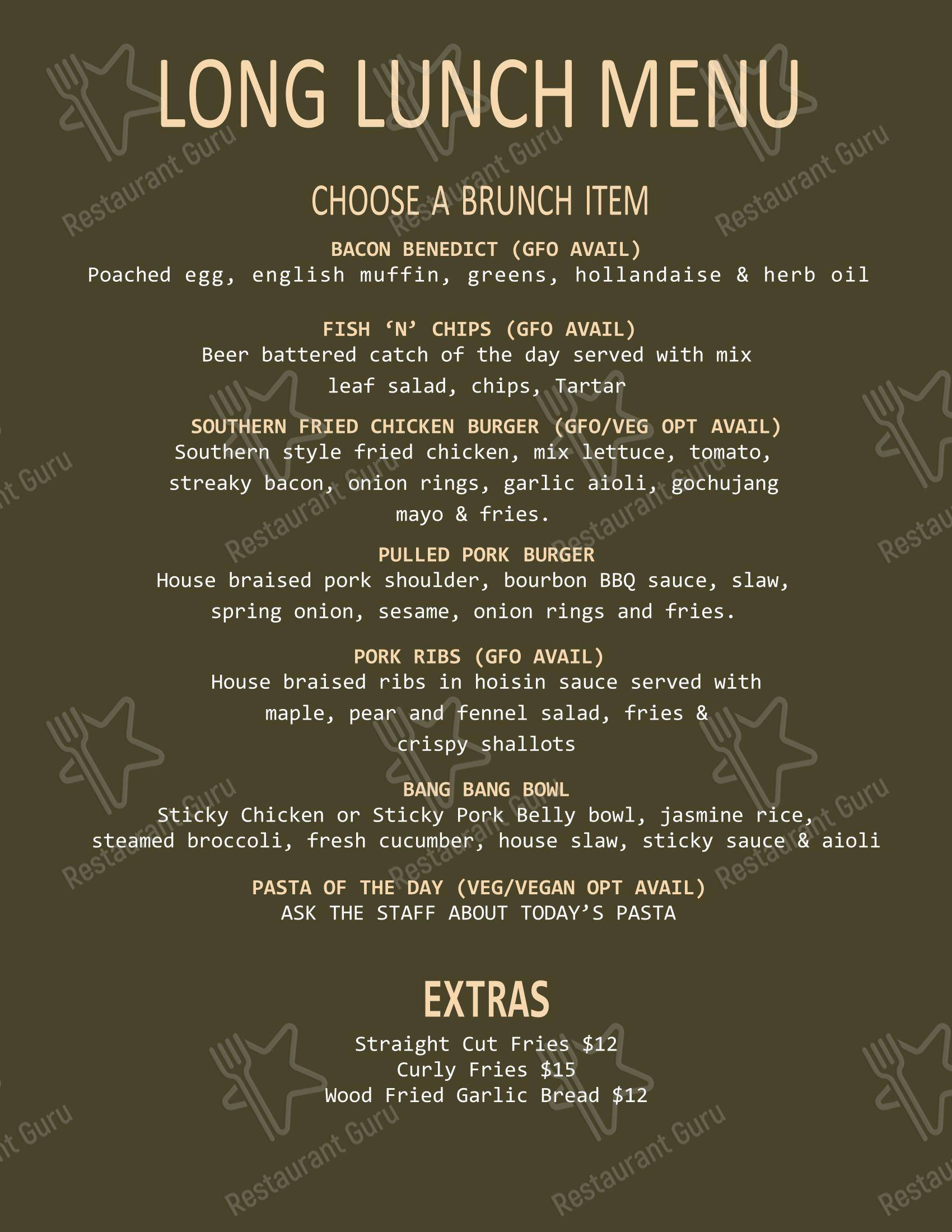 The Redoubt Bar & Eatery Te Awamutu в Тех-Авамуту - 菜单
