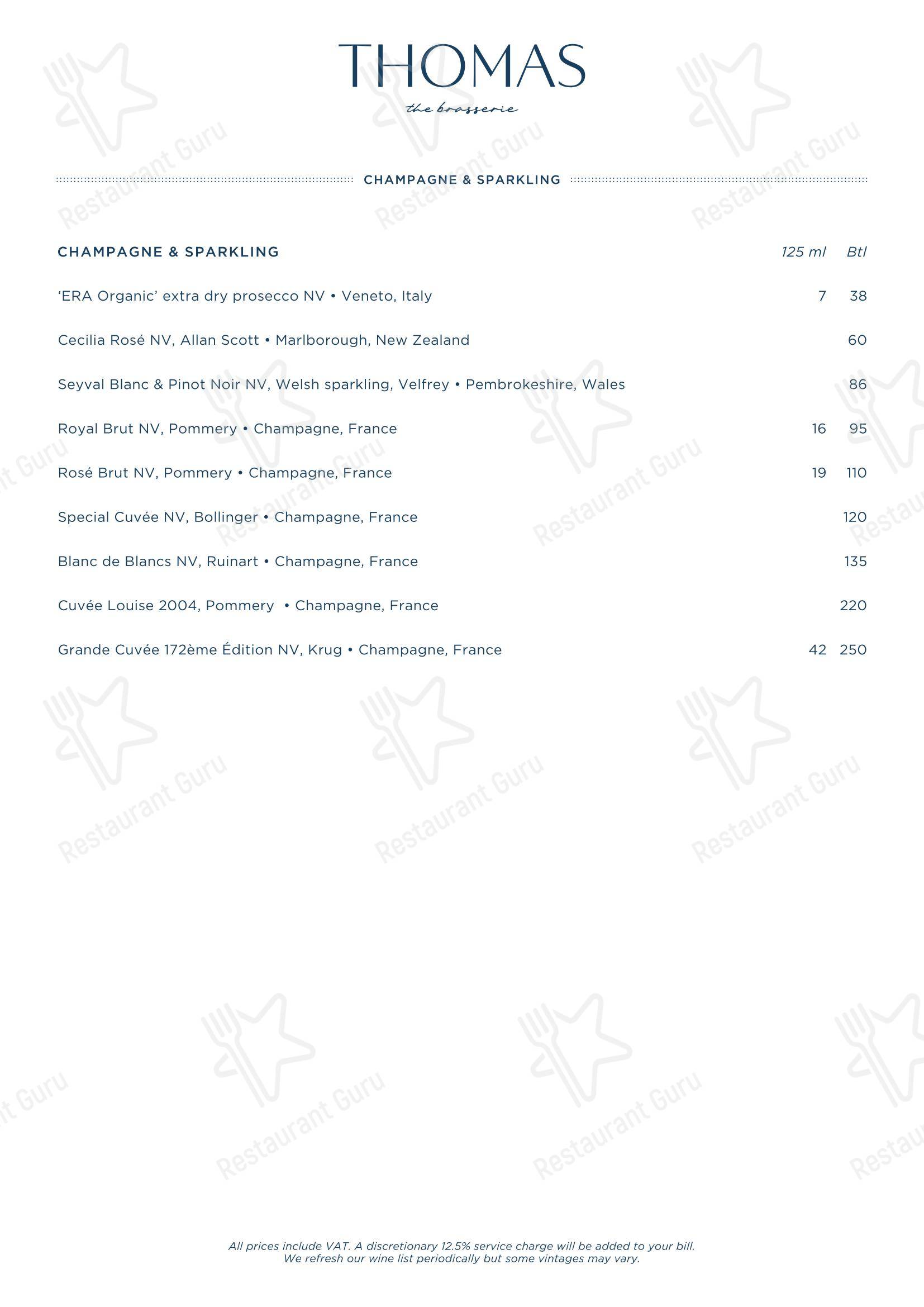 At Home Catering Menu ресторана Thomas