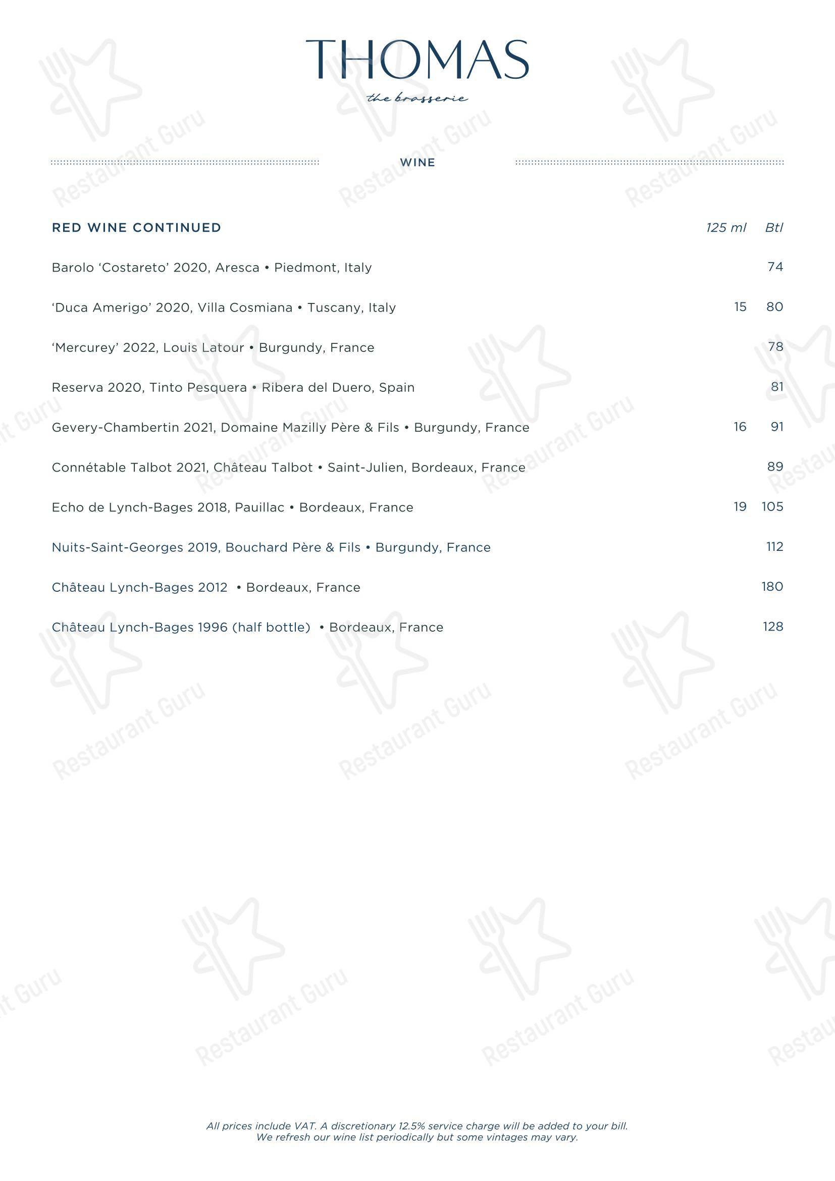 At Home Catering Menu ресторана Thomas в Кардифф