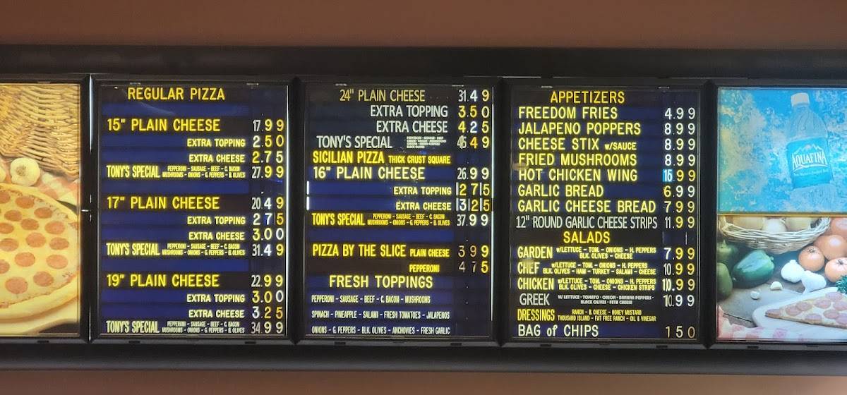 Tony's Pizza меню