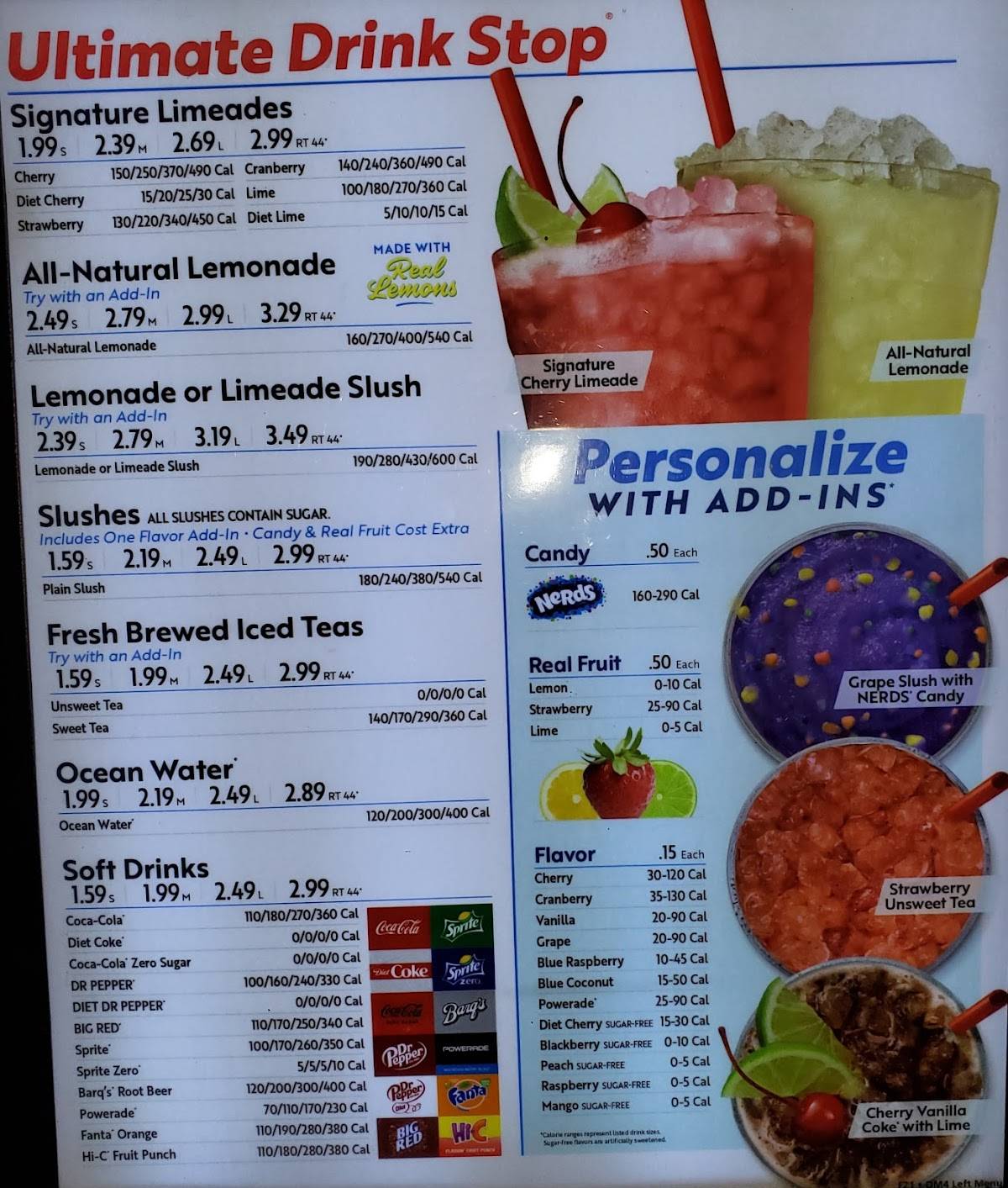 Sonic Drive-In меню