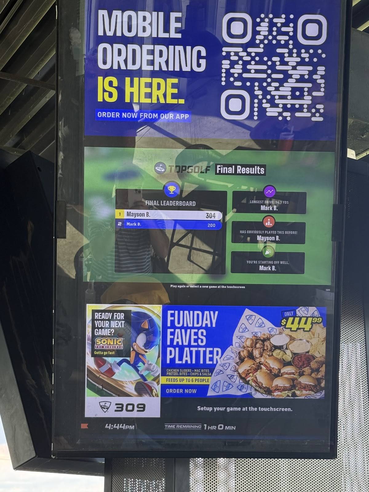 Topgolf Baton Rouge меню