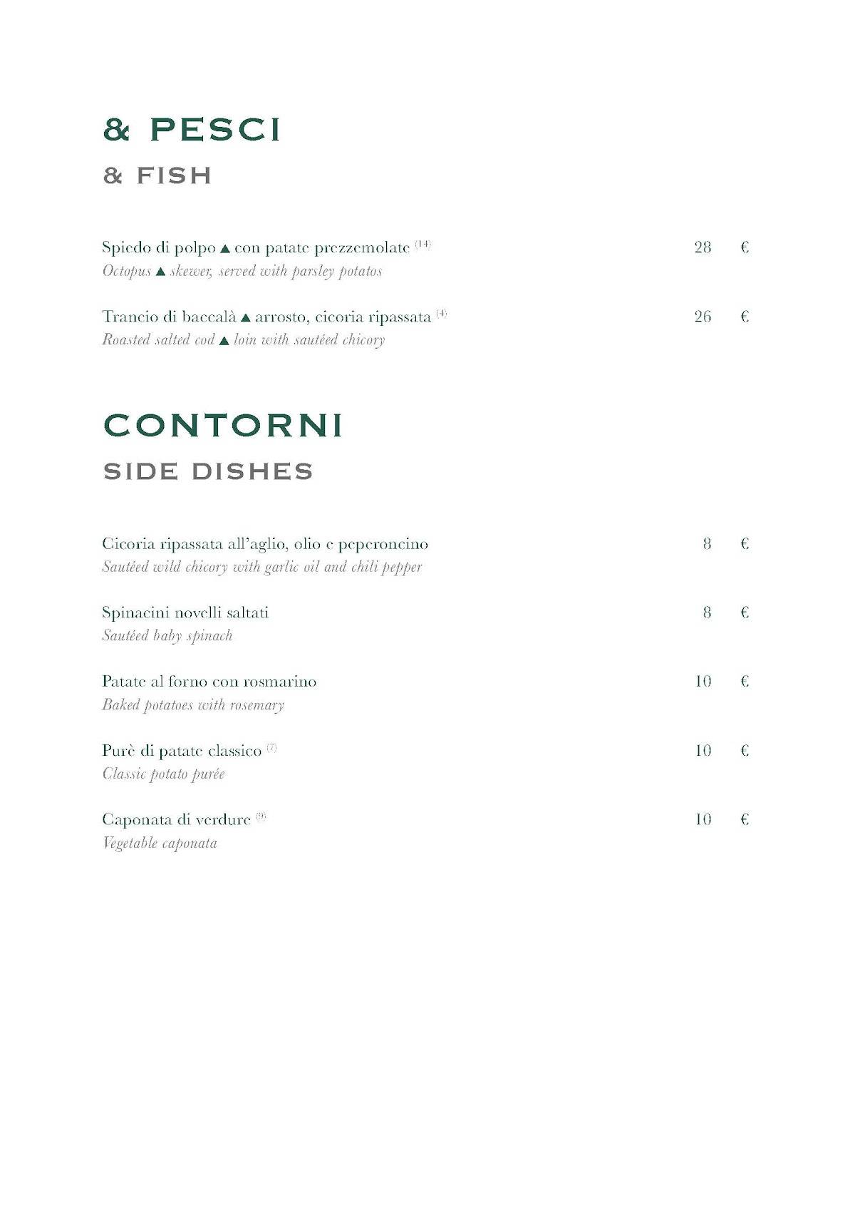 Trattoria Stendhal Roma меню