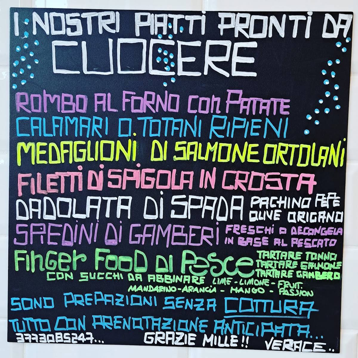 VERACE PESCHERIA меню