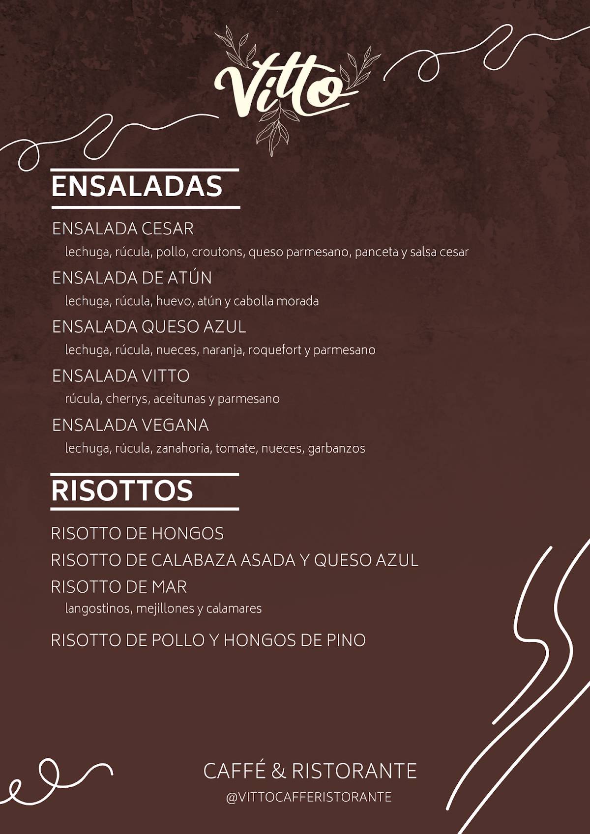 Vitto Ristorante меню