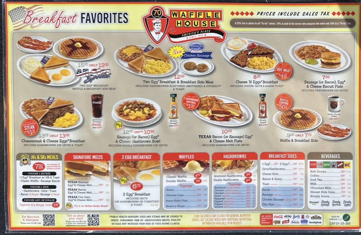 Waffle House меню