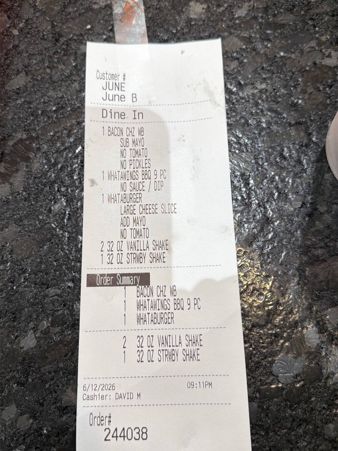 Whataburger меню