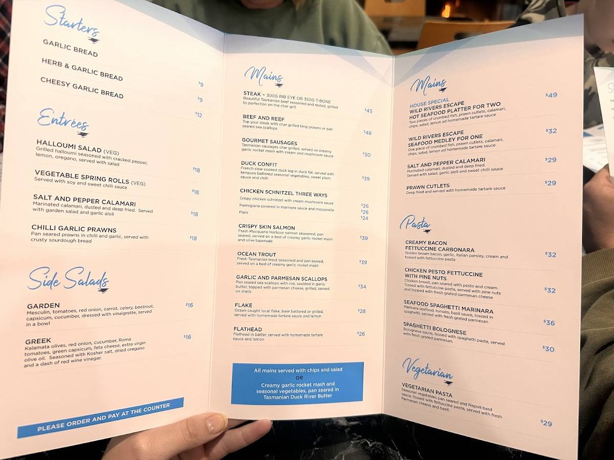 Wild Rivers Dining меню
