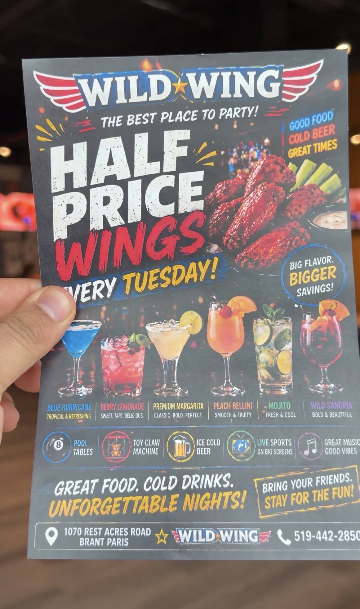 Wild Wing меню