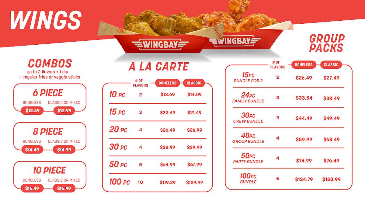 Wingbay меню