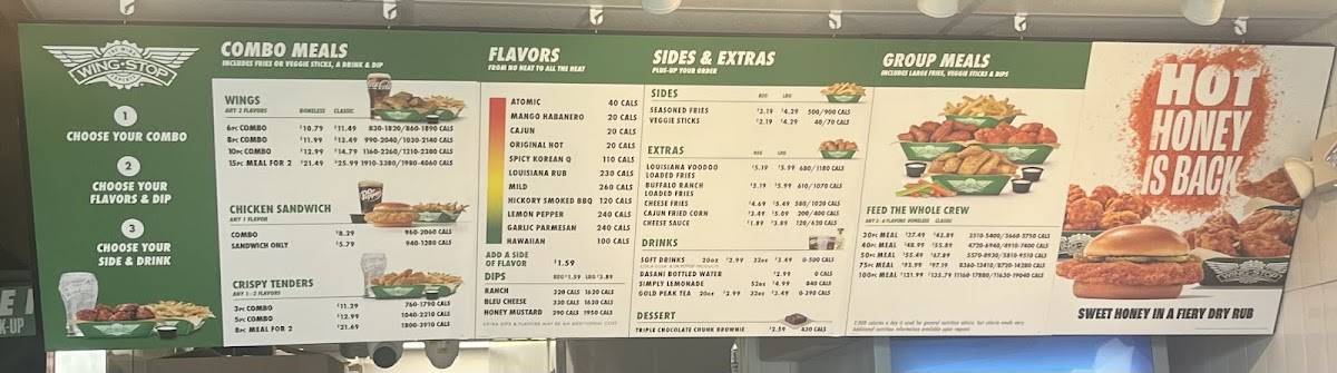 Wingstop меню